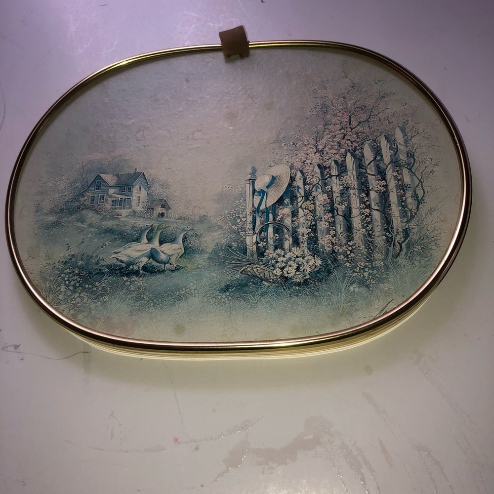 Pastoral scene handcrafted in Canada by N.C. Cameron & Sons Ltd. - gently used.